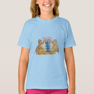Camiseta Impresión artística de niños africanos elefantes J
