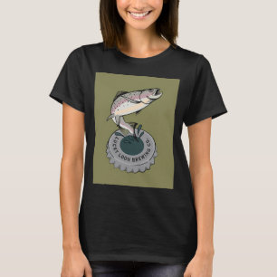 Camiseta Impresión artística de tapa de botella de trucha a