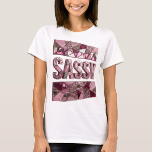 Camiseta Impresión artística rosa SASSY