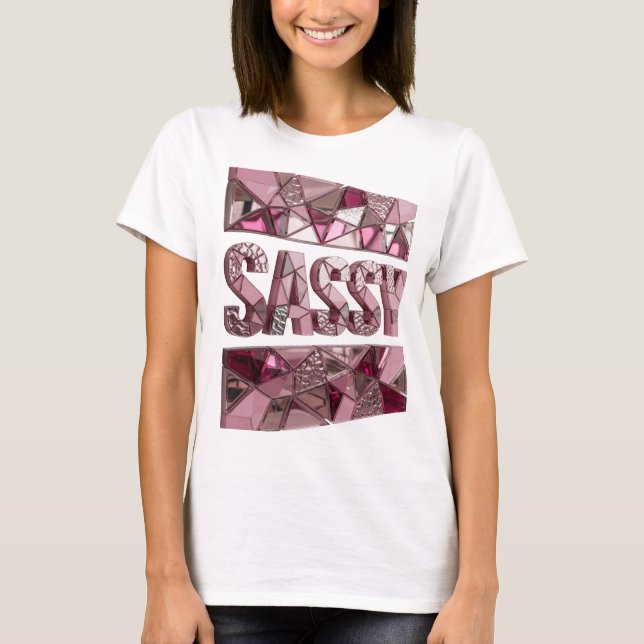 Camiseta Impresión artística rosa SASSY (Anverso)