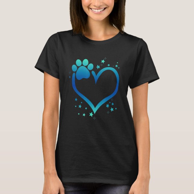 Camiseta Impresión asombrosa de Blue Paw Imprimir animal de (Anverso)