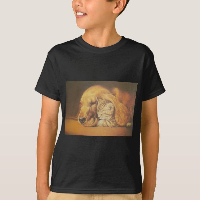 Camiseta Impresión asombrosa del arte de la peluca de gatos (Anverso)