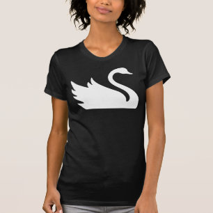 Camiseta Impresión blanca bonita del pájaro del cisne
