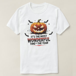 Camiseta Impresión blanca de la calabaza de Halloween espel