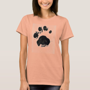 Camiseta Impresión blanca de la pata del tigre