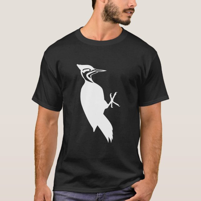 Camiseta Impresión blanca del pájaro de la pulsación de (Anverso)
