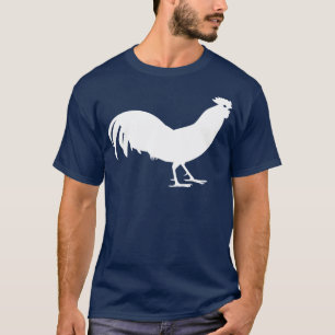 Camiseta Impresión blanca del pájaro del gallo