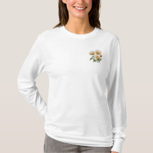 Camiseta Impresión botánica vintage con una flor silvestre