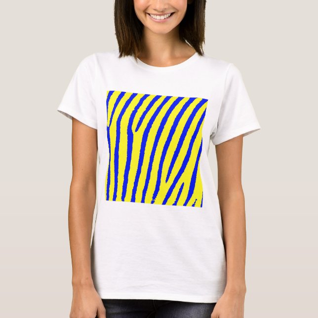 Camiseta Impresión cebra (amarillo y azul) (Anverso)