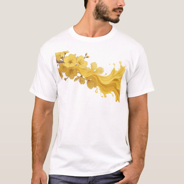 Camiseta Impresión Creativa de FLOR ABSTRACTA con Estilo (Anverso)