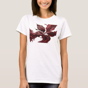 Camiseta Impresión creativa de hojas abstractas rojas de mo