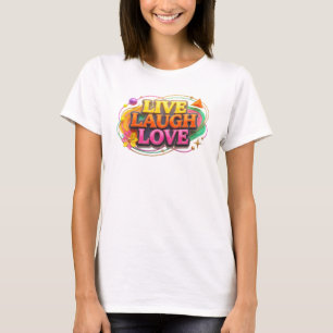 Camiseta Impresión creativa única VIVE RÍE AMA