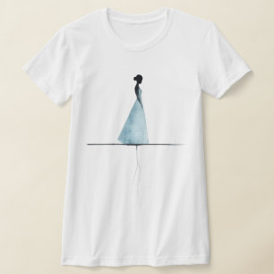 Camiseta Impresión de acuarela minimalista, arte de silueta