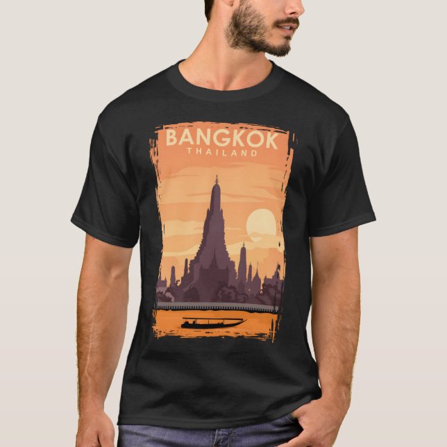 Camiseta Impresión de afiches de viajes en Bangkok (Anverso)