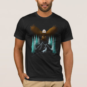 Camiseta Impresión de águila calva Ave Patriótico Norteamer