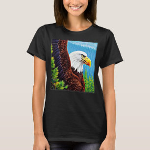 Camiseta Impresión de águila calva para aves americanas