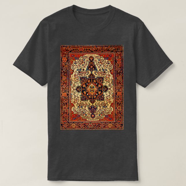 Camiseta Impresión de alfombra persa antigua de Ferahan Sar (Diseño del anverso)