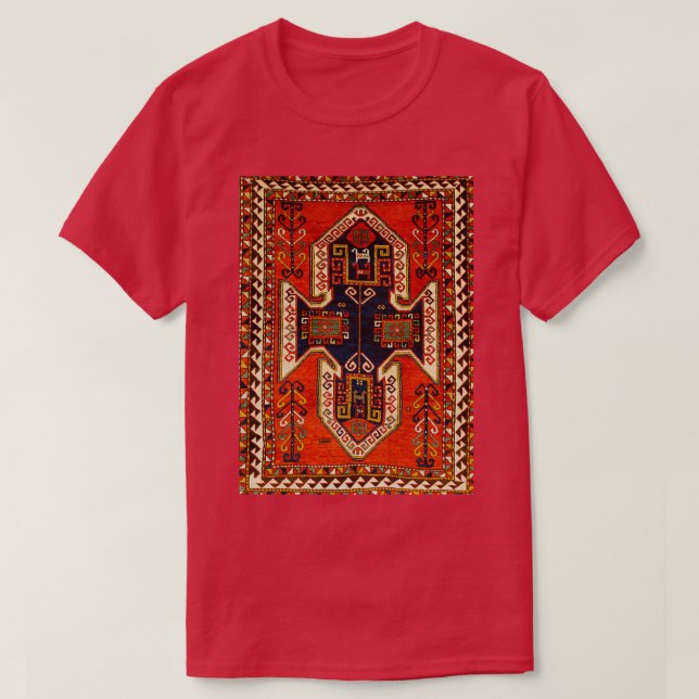 Camiseta Impresión de alfombra persa de época kazaja (Diseño del anverso)
