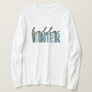 Camiseta Impresión de animales de invierno azul divertido