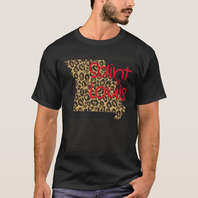 Camiseta Impresión de animales de leopardo GGT STL St Louis (Anverso)