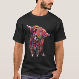Camiseta Impresión de animales de vaca de montaña ' Bolly '