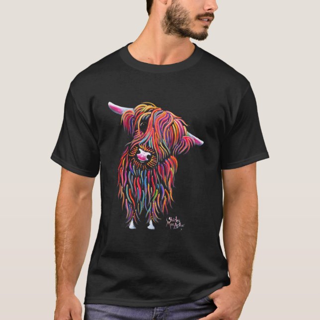 Camiseta Impresión de animales de vaca de montaña ' Bolly ' (Anverso)