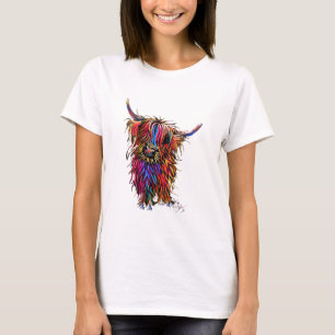 Camiseta Impresión de animales de vaca Highland