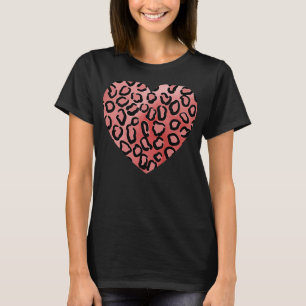Camiseta Impresión de animales del Love Heart Leopard Cheet