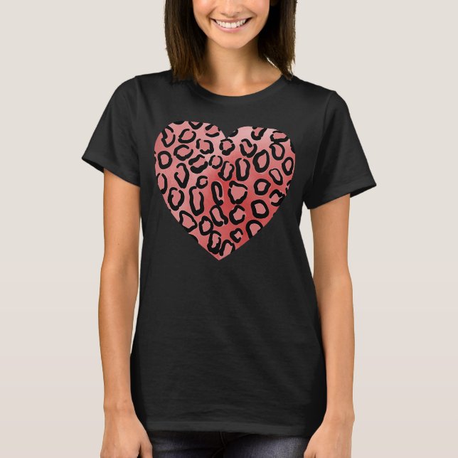 Camiseta Impresión de animales del Love Heart Leopard Cheet (Anverso)