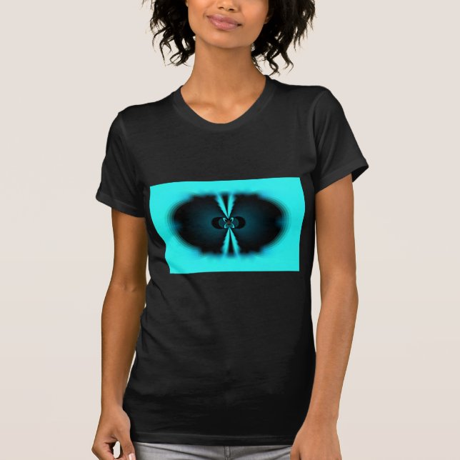 Camiseta Impresión de arte abstracto de cian y negro (Anverso)
