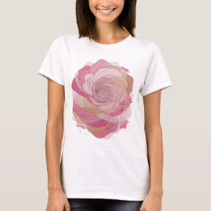Camiseta Impresión de arte abstracto de plata atrevida