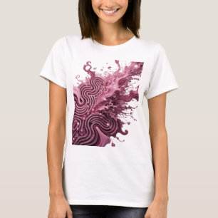 Camiseta Impresión de arte abstracto de plata Statement
