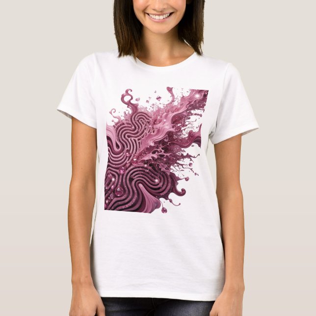Camiseta Impresión de arte abstracto de plata Statement (Anverso)