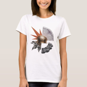 Camiseta Impresión de arte abstracto en oro intenso