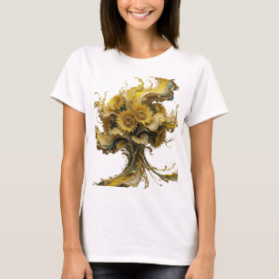 Camiseta Impresión de arte abstracto en oro Statement