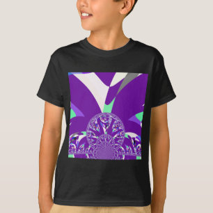 Camiseta Impresión de arte azul cian kaleidoscope