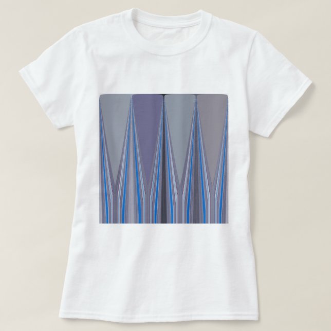 Camiseta Impresión de arte azul, púrpura y gris en chevron (Diseño del anverso)