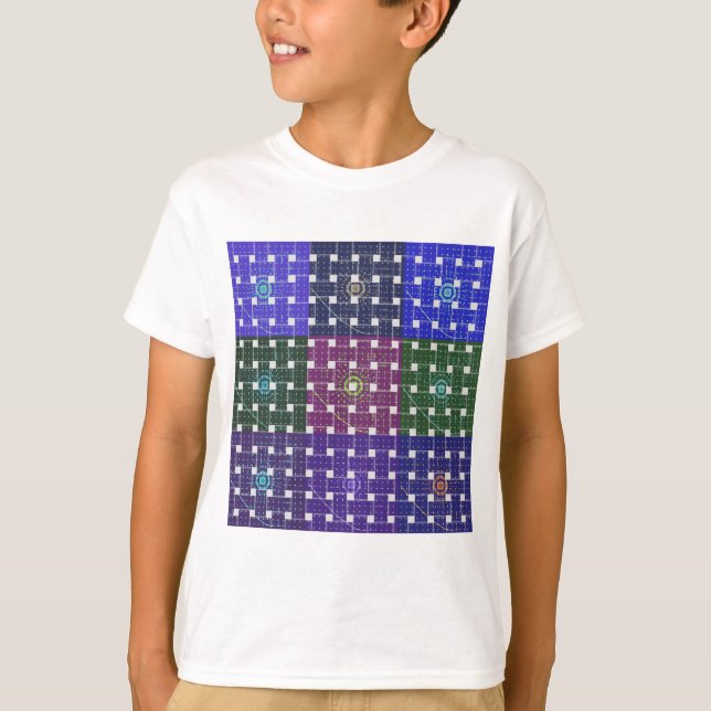 Camiseta Impresión de arte azul y púrpura (Anverso)