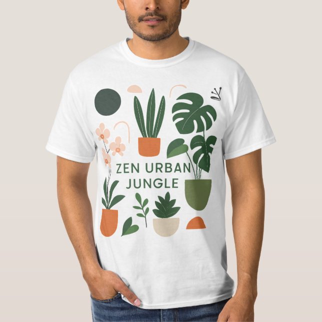 Camiseta Impresión de arte botánico moderno: Zen Urban Jung (Anverso)