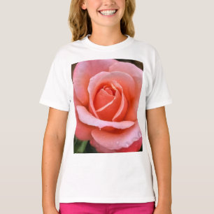 Camiseta Impresión de arte botánico Rosa romántico