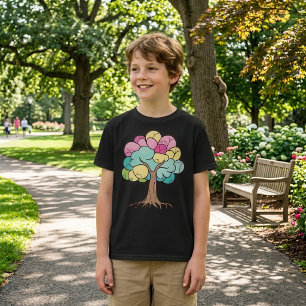Camiseta Impresión de Arte de Árbol Cerebral con Pastel Abs