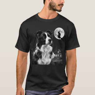 Camiseta Impresión de arte de Border Collie y aullido de lu