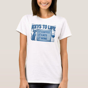 Camiseta Impresión de arte de CAFE AZUL FRESCO LUEGO VINO