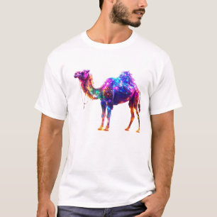 Camiseta Impresión de arte de camello brillante de neón - F