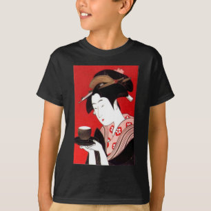 Camiseta Impresión de arte de ceremonias de té Lady japones