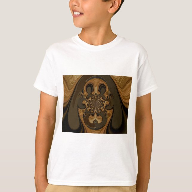 Camiseta Impresión de arte de Coffee Brown Fluid Kaleidosco (Anverso)