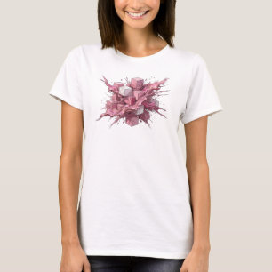 Camiseta Impresión de arte de cubos abstractos rosados impr