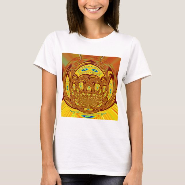 Camiseta Impresión de arte de guantes de beisbol dorado (Anverso)