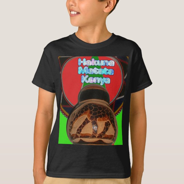 Camiseta Impresión de arte de Hakuna Matata en Kenia (Anverso)