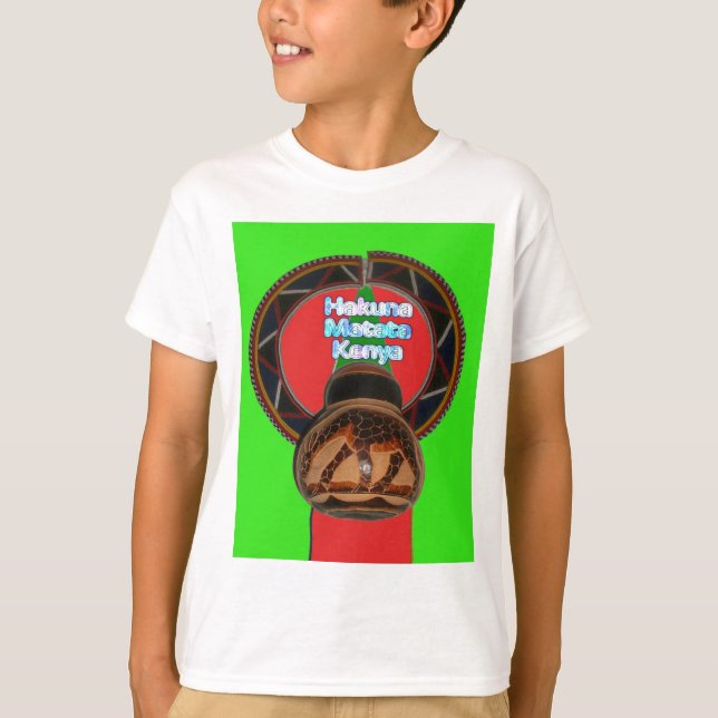 Camiseta Impresión de arte de Hakuna Matata en Kenia (Anverso)